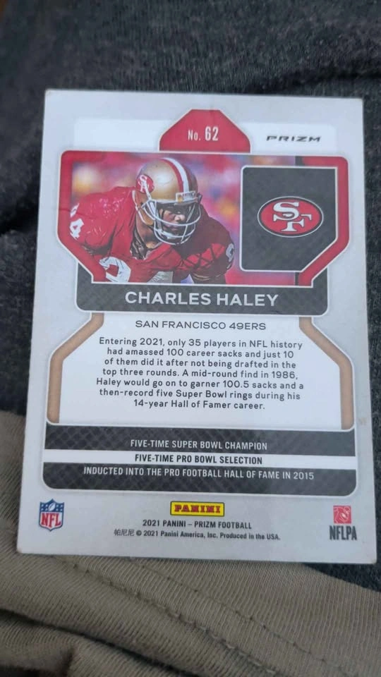2021 Panini Prizm Charles Haley Red Ice Prizm #62 - photo 2