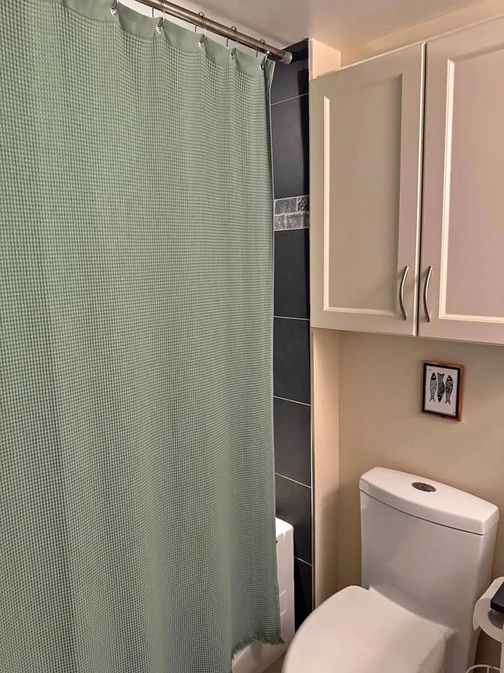 LADINNE Luxury Turkish 100% Cotton Shower Curtain - Sage Green