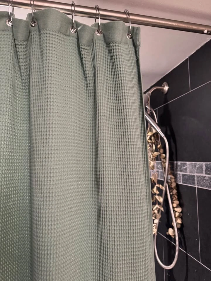 LADINNE Luxury Turkish 100% Cotton Shower Curtain - Sage Green - photo 2