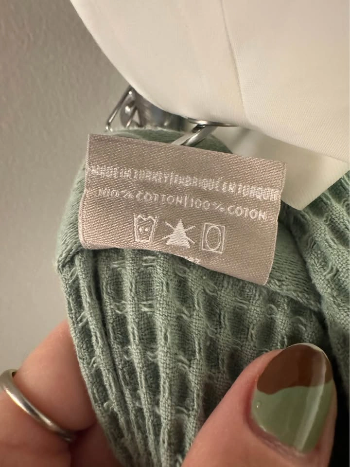 LADINNE Luxury Turkish 100% Cotton Shower Curtain - Sage Green - photo 4