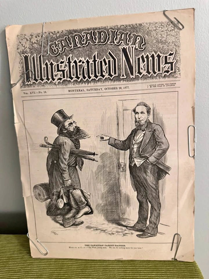 VINTAGE - Newspaper Print from 1877
