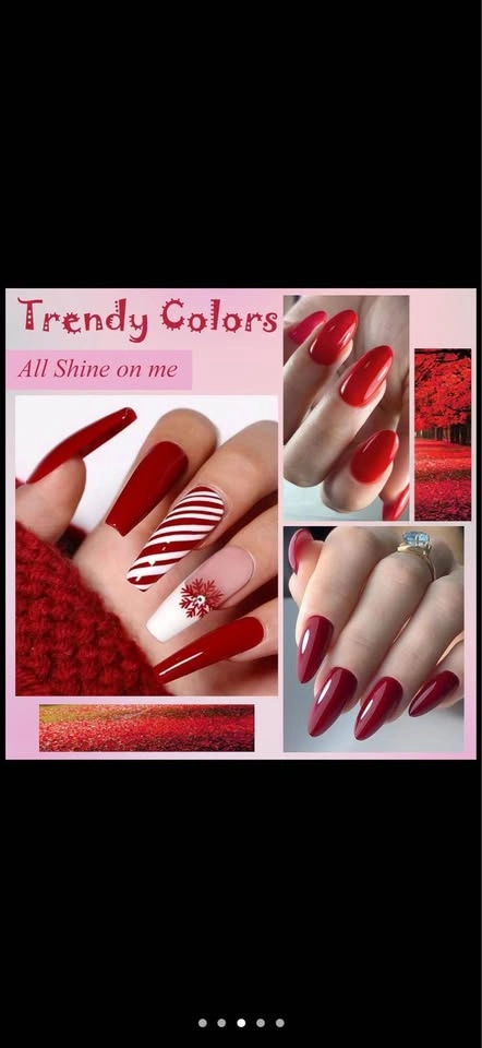 12PCS Red Gel Nail Polish Set - Dark Red & Glitter - photo 4