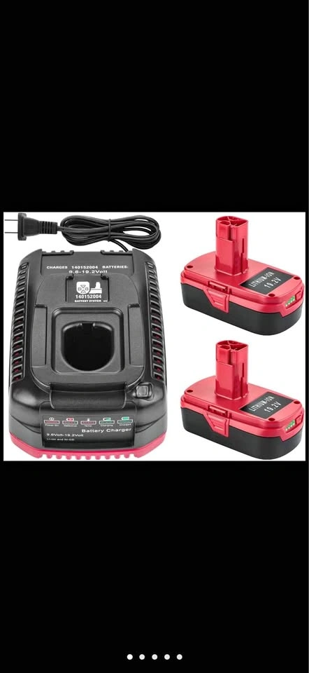 2 Pack 19.2V Batteries and Charger for Craftsman
