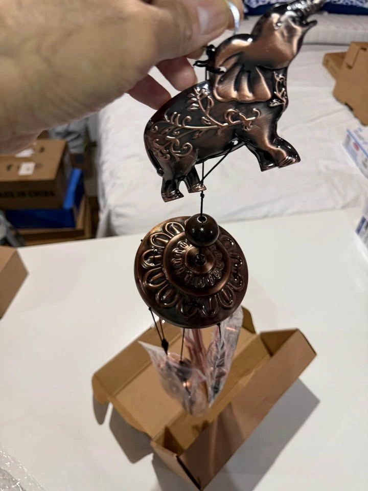Elephant Theme Wind Chimes - Aluminum Tubes and Bells - photo 2