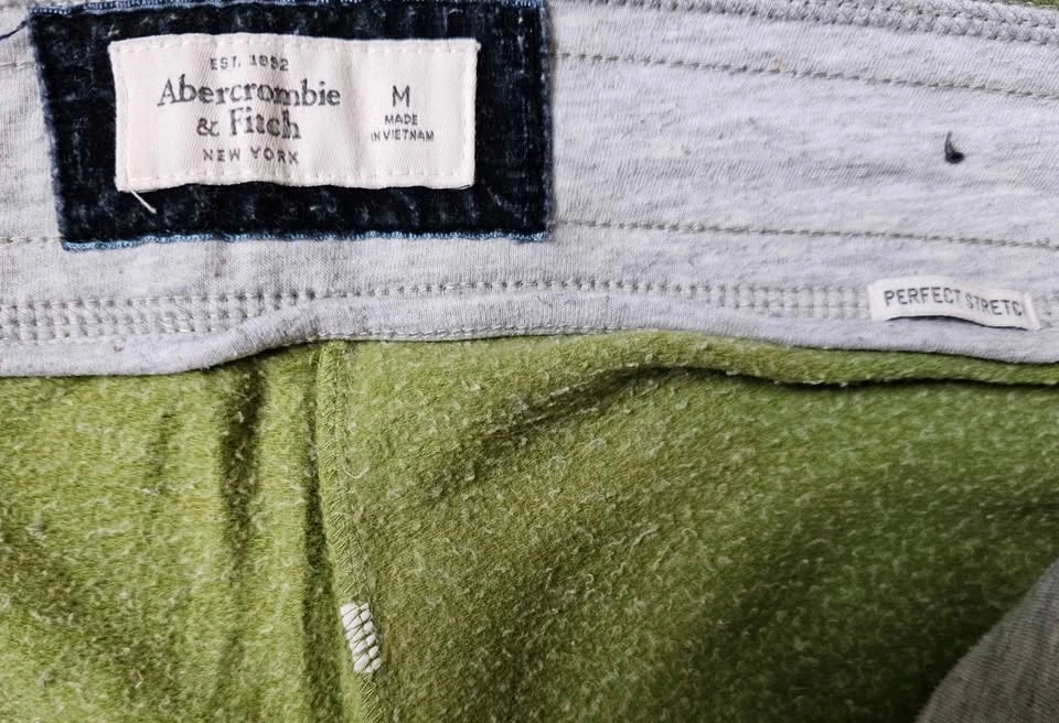 Abercrombie & Fitch Women's Olive Green Pink Logo Sweatpants - S - photo 2