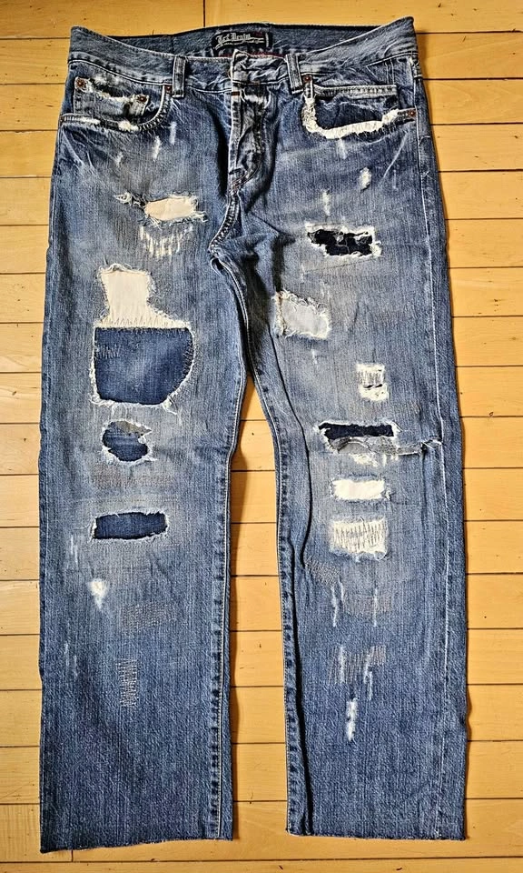 Zara TRF Ripped Patchwork Boyfriend Jeans - Size 4
