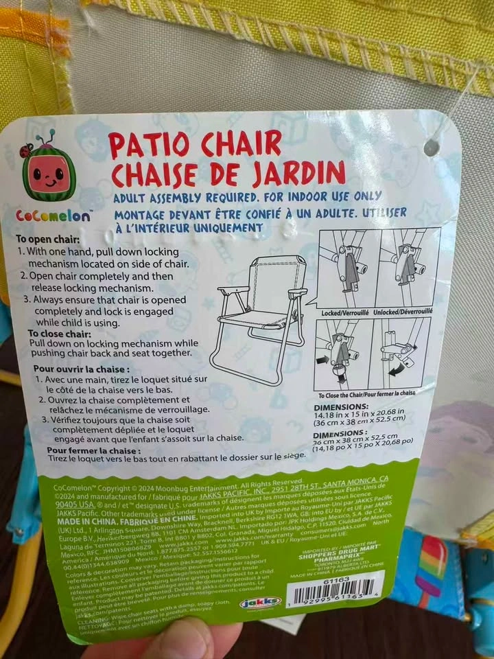 CoComelon Kids Folding Patio Chairs - Set of 2 - photo 2
