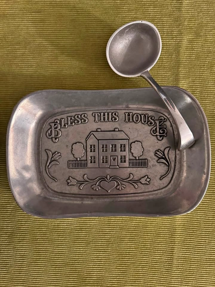 VINTAGE - Pewter Dish + Spoon