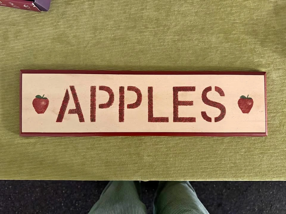 VINTAGE + Handpainted Apples Sign