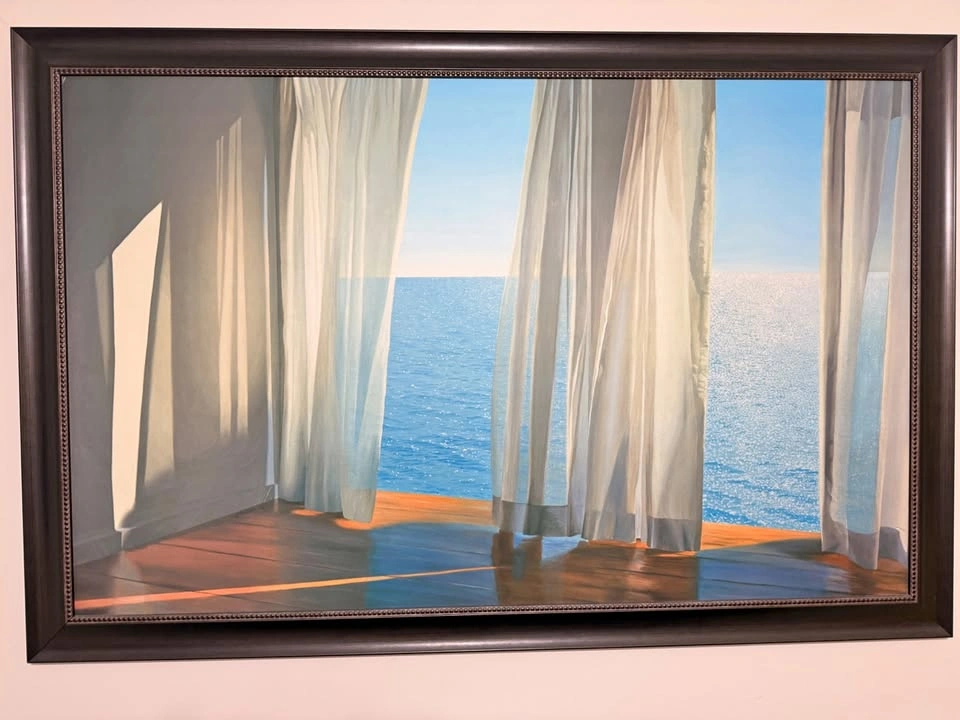 Alice Dalton Brown Style Print – Ocean Through the Curtains