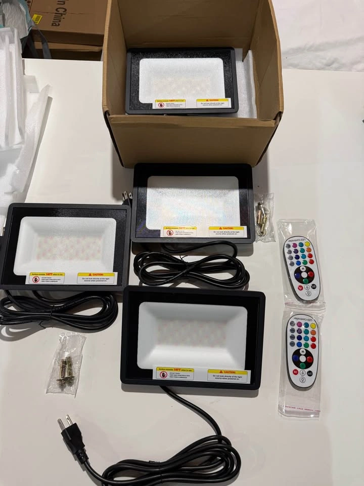 4 Pack 50W LED Color Changing Flood Lights with Remote - photo 2