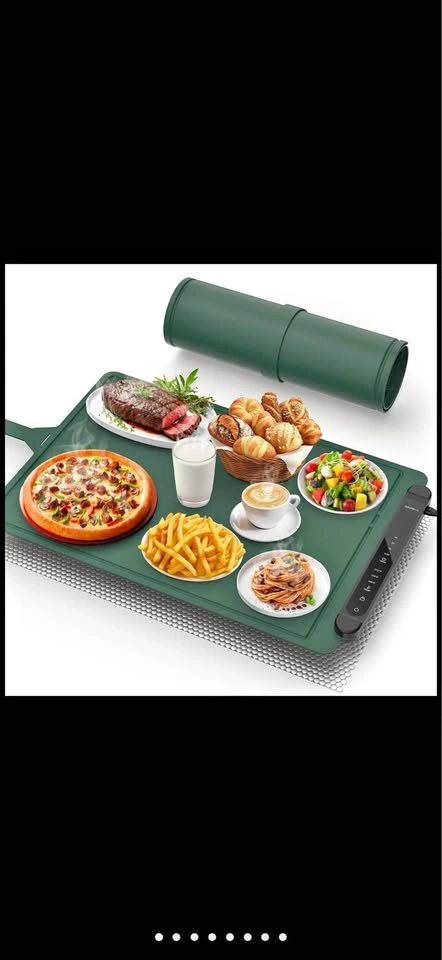 Food Warming Mat Electric Tray: Adjustable Silicone Heating Pad