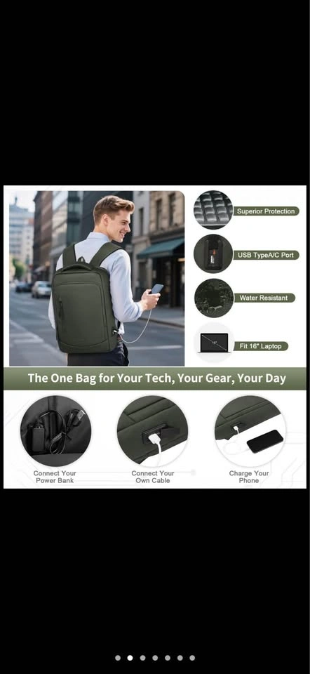 Slim 15.6 Inch Laptop Backpack with USB Charging Port - photo 5