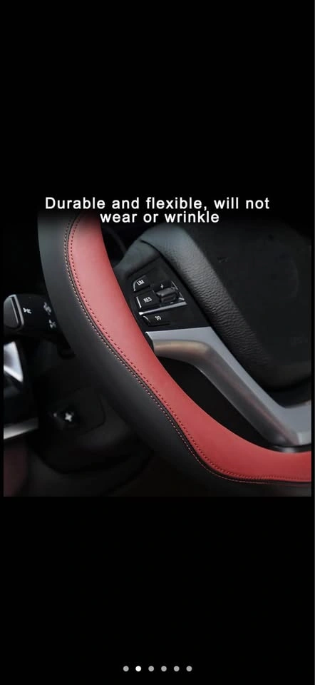 Car Steering Wheel Cover, Elastic Stretch Anti-Slip Leather - photo 4