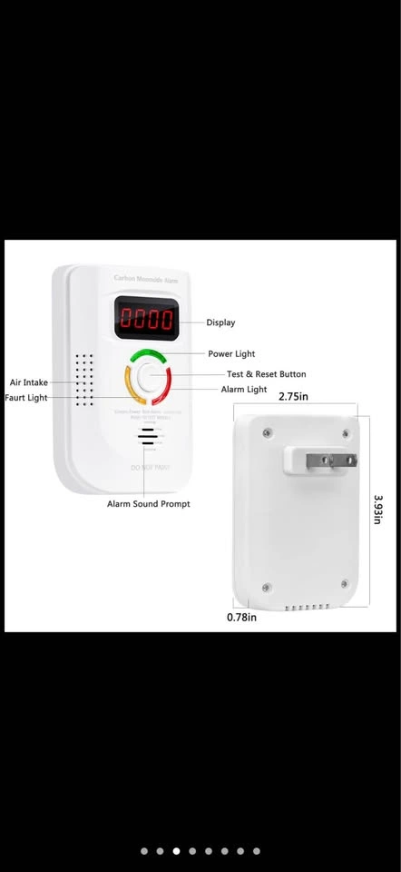 Carbon Monoxide Detector Plug-in 100-250V AC - photo 5