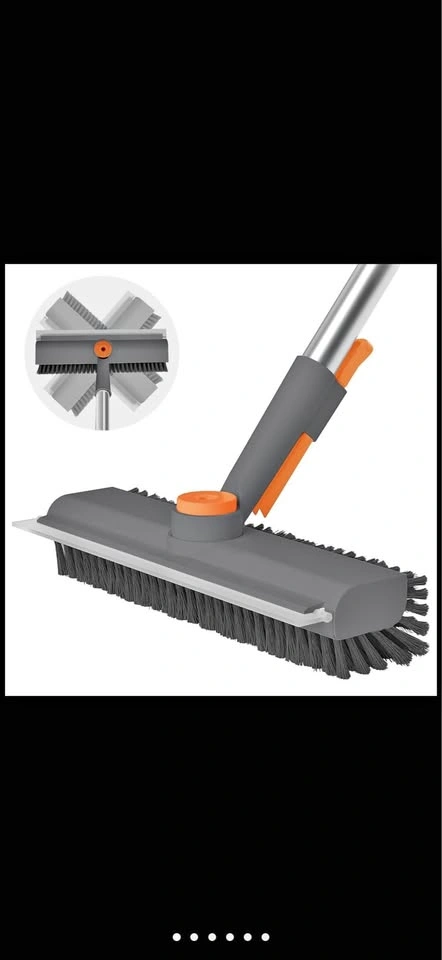3 in 1 Floor Scrub Brush with Long Handle and 360° Rotation