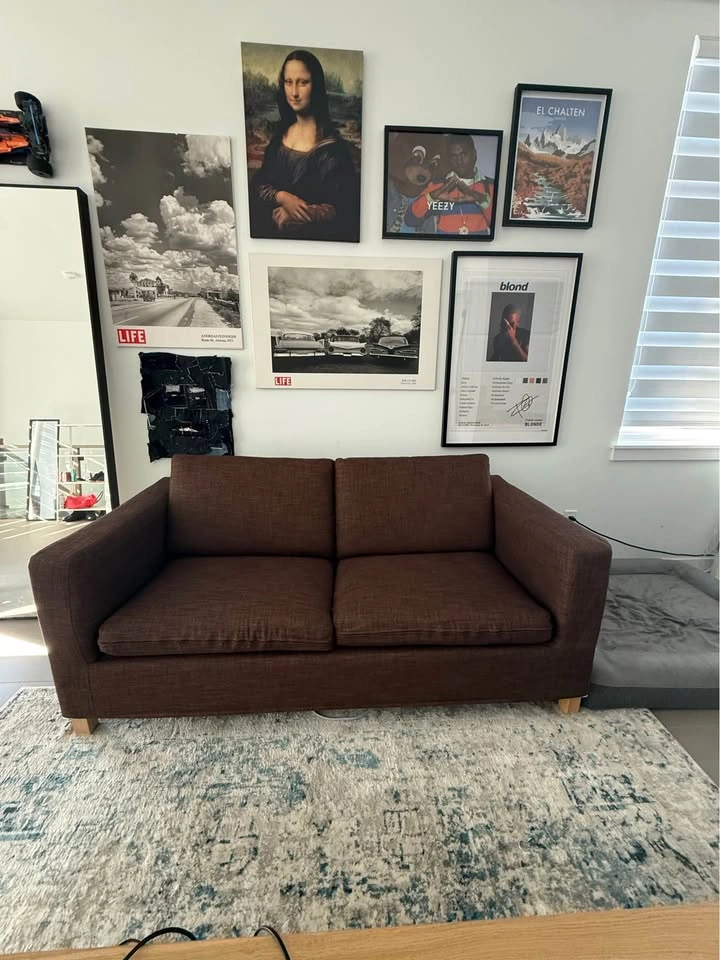 IKEA Karlstad Sofa Bed — Reupholstered, Like-New Fabric — 2 Avai - photo 2