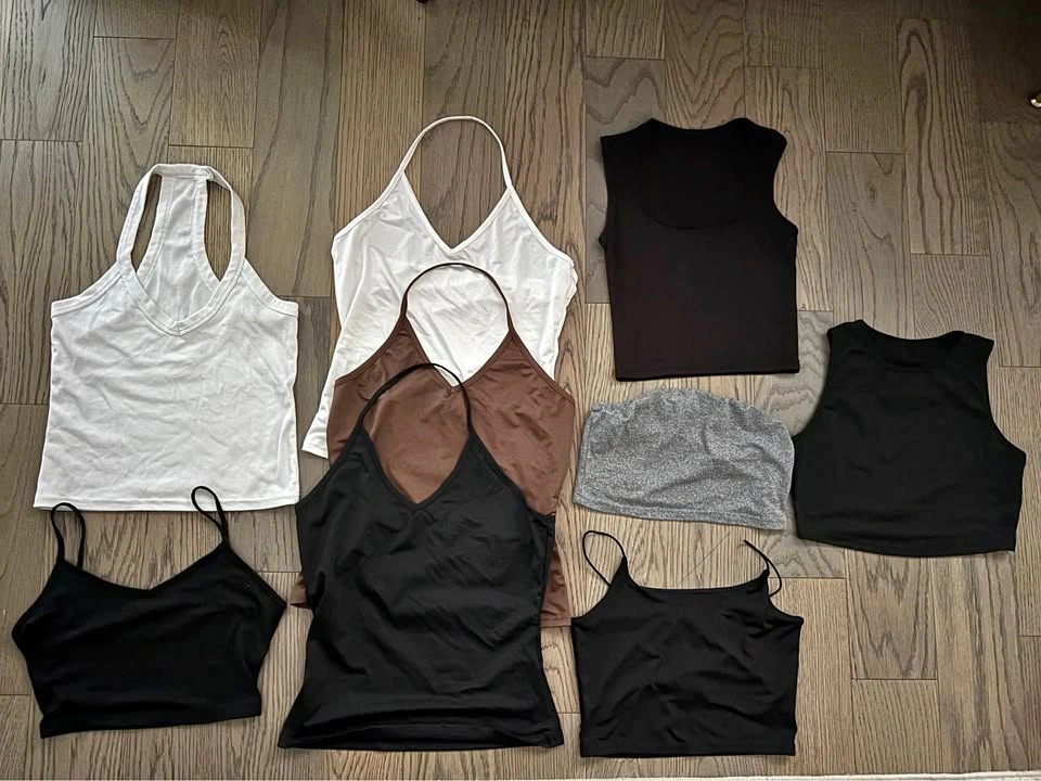 Women's Crop Tops and Tank Tops Bundle - 9 Pieces