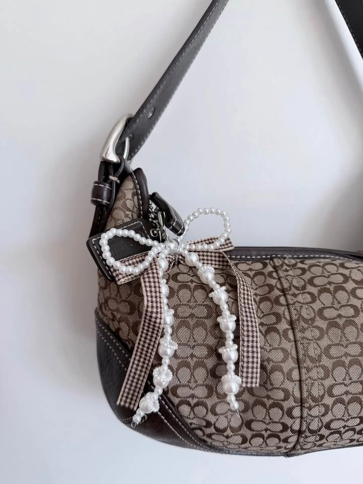 Vintage Coach Choco Brown Leather & Signature Canvas Hobo Bag - photo 3