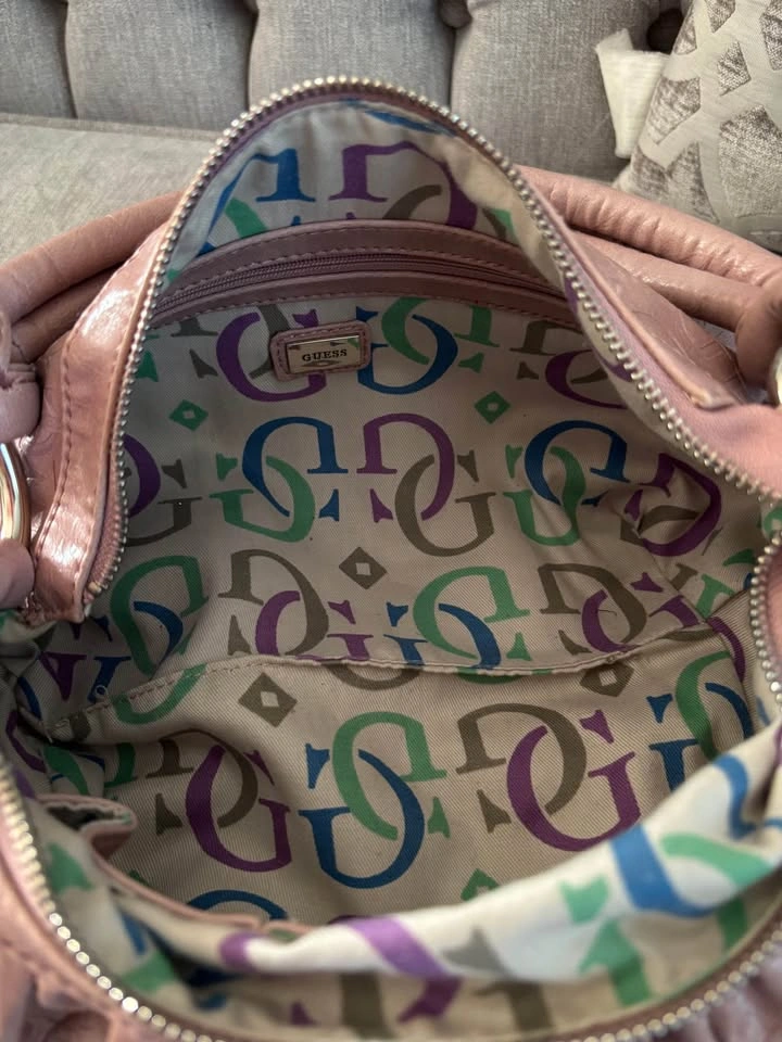 Guess Y2K Blush Pink Monogram Hobo Shoulder Bag - photo 4