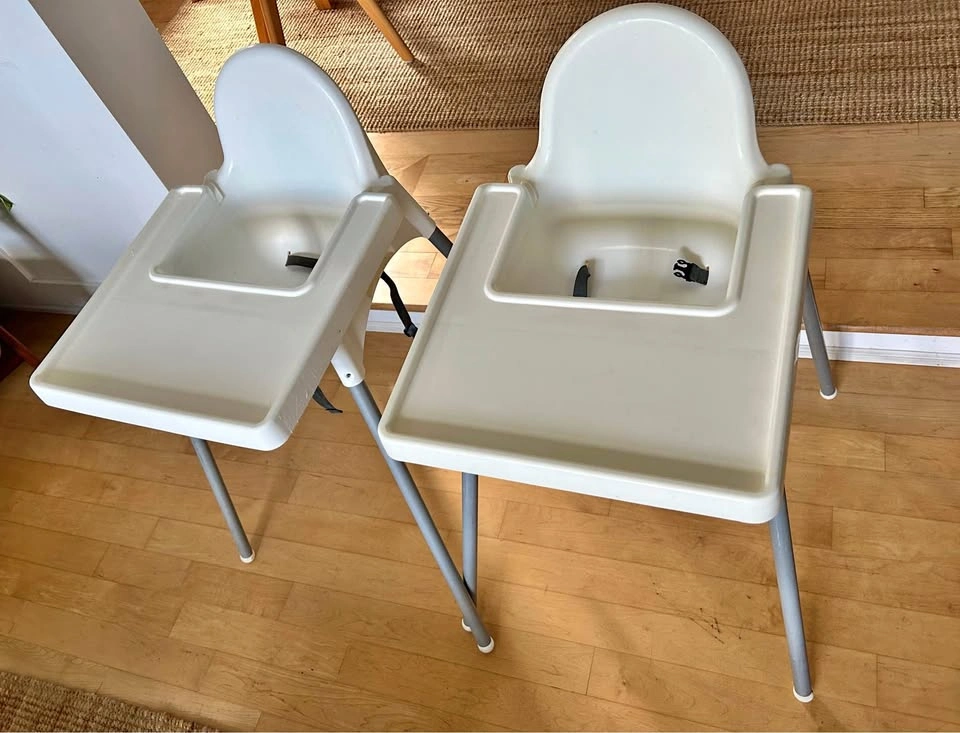 $15 ea $25 both IKEA Antilop High Chairs with Trays