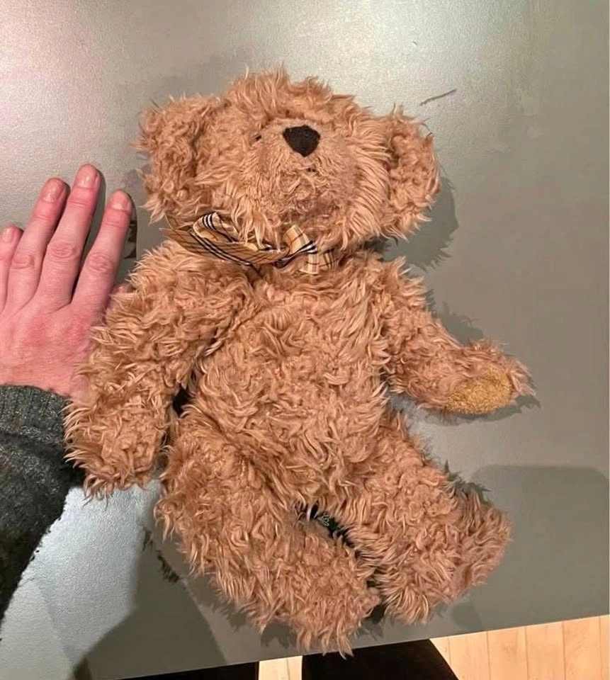 RUSS teddy bears 16" Goldy $20, 12" Trevor $10