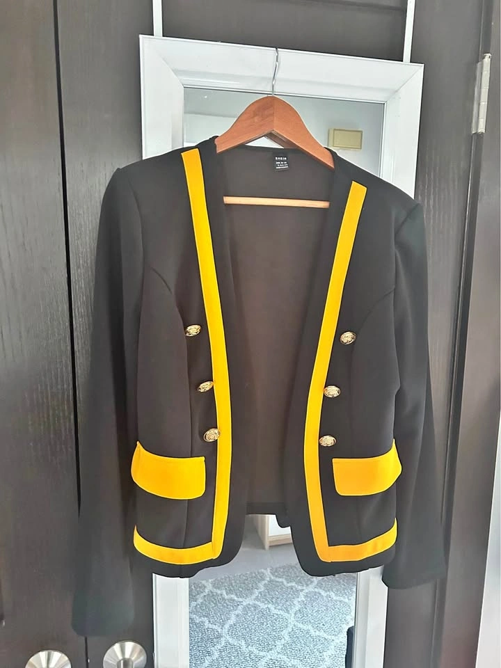 SHEIN Black and Yellow Blazer Jacket Size L