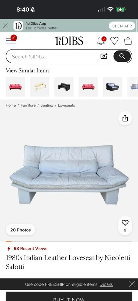 NICOLETTI SALOTTI VINTAGE ITALIAN WHITE LEATHER LOVESEAT! - photo 5