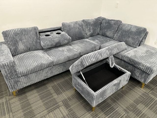Premium Corduroy Sectional Sofa Storage – Best Price Deal