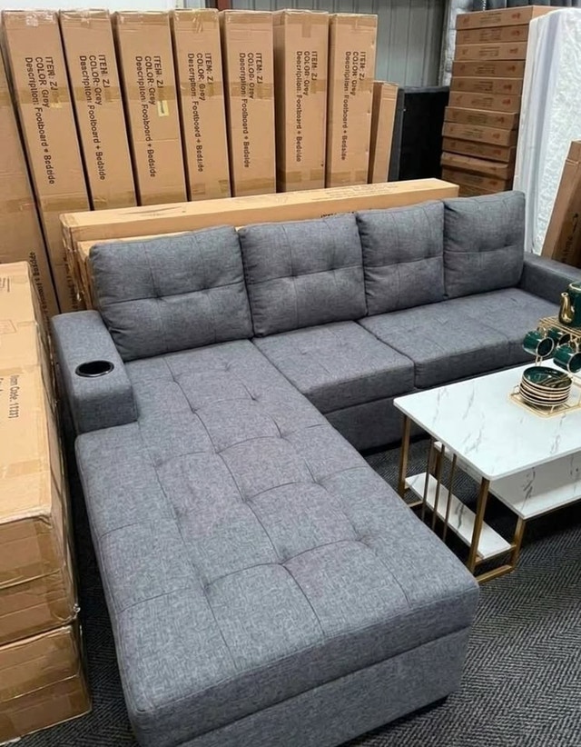 Discount Modern L-Shaped Sectional Sofa with Reversible Chaise - photo 2
