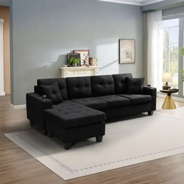 Modern L-Shaped Sectional Sofa Bed - photo 4