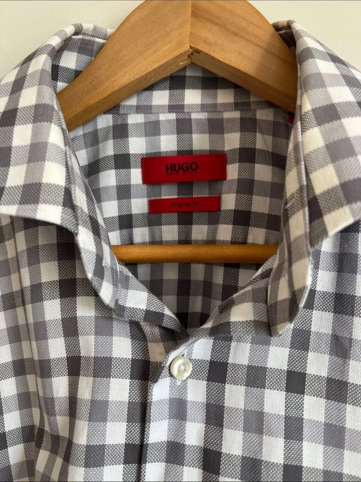 HUGO Hugo Boss Men’s Large 16/41 Regular Fit Gingham Shirt - photo 5