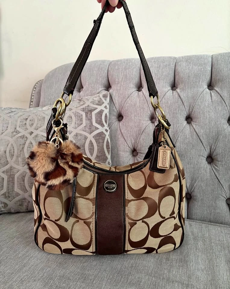 Coach Y2K Canvas Shoulder Bag w/ Cross Body Strap