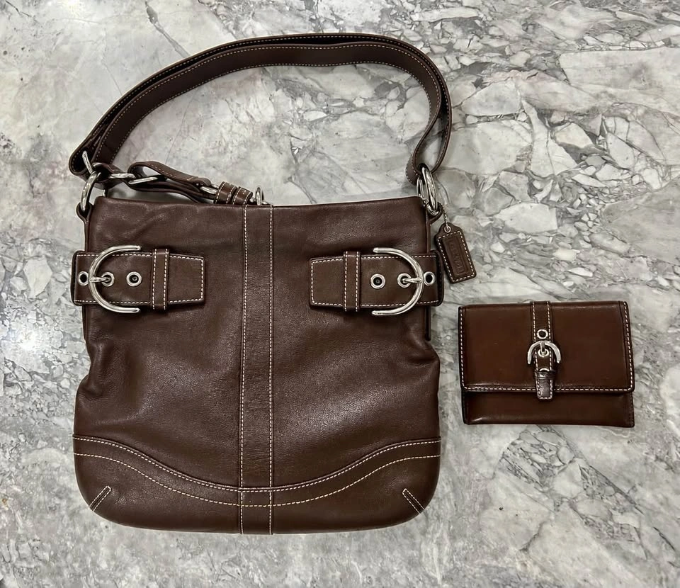 Vintage Y2K Coach Soho Leather Bag + Matching Wallet | Chocolate