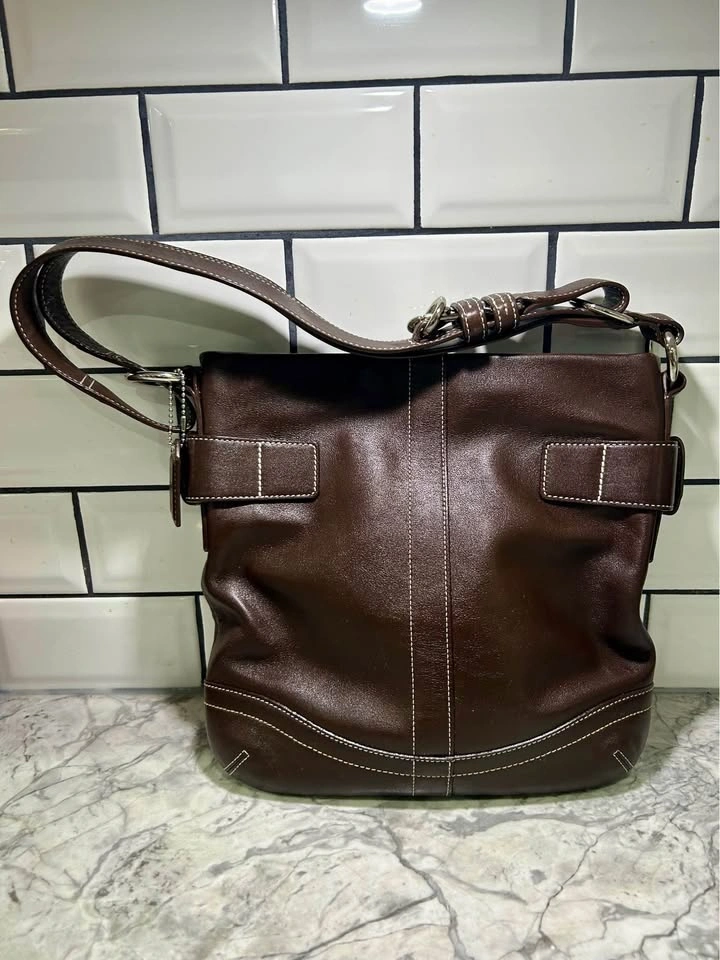 Vintage Y2K Coach Soho Leather Bag + Matching Wallet | Chocolate - photo 2