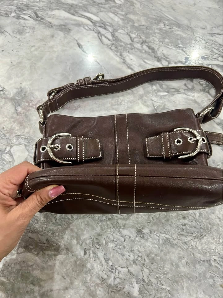 Vintage Y2K Coach Soho Leather Bag + Matching Wallet | Chocolate - photo 4