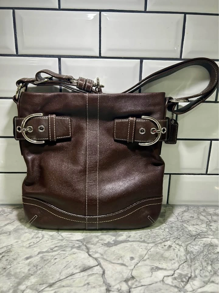 Vintage Y2K Coach Soho Leather Bag + Matching Wallet | Chocolate - photo 5