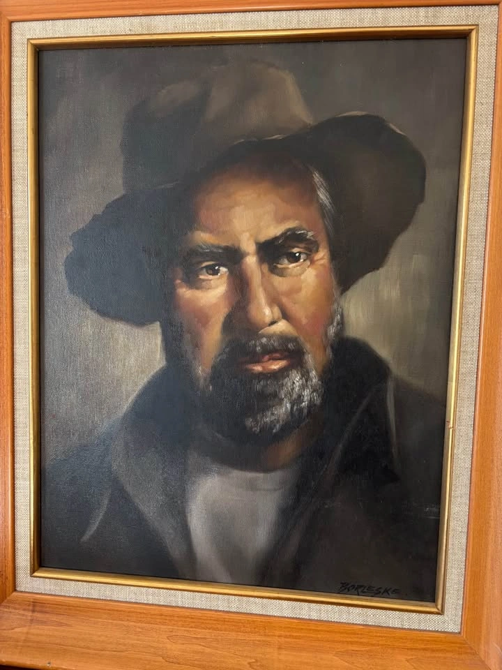 Leslie Borleske Original Oil Painting The Old Hat - photo 2