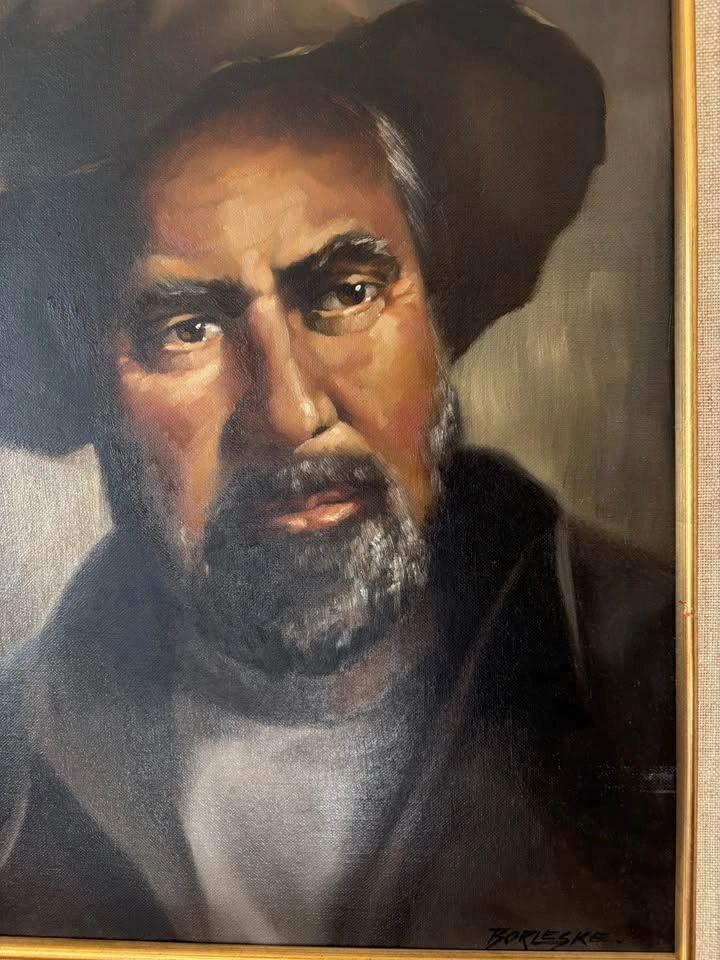Leslie Borleske Original Oil Painting The Old Hat - photo 3