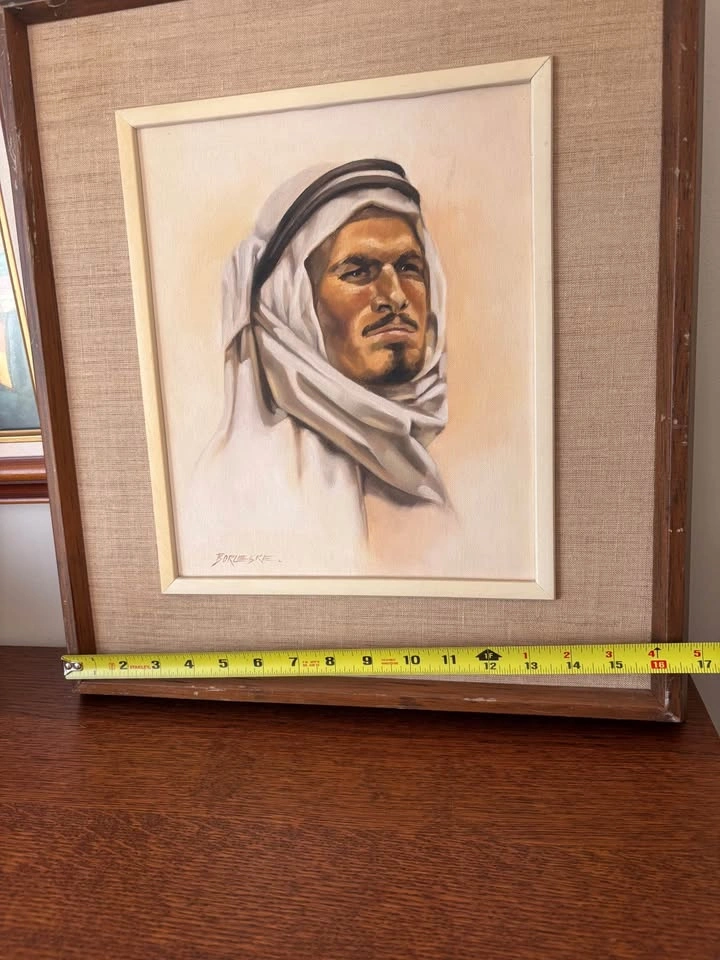 Leslie Borleske Original Oil Painting Arab Mid Century - photo 5