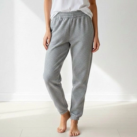 Good Night Light Grey Fleece Jogger Sweatpants Womens Size XL