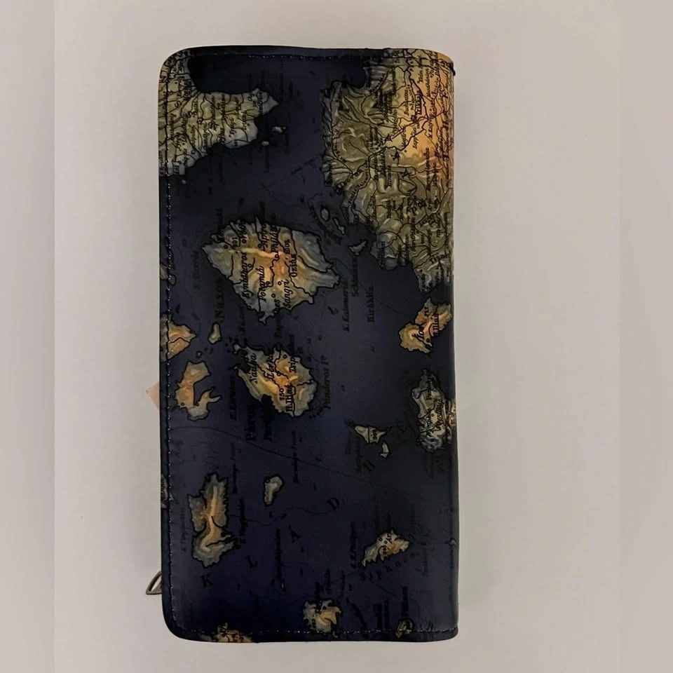 NWT Patricia Nash Bifold Wallet Greek Isles Map Print RFID - photo 3