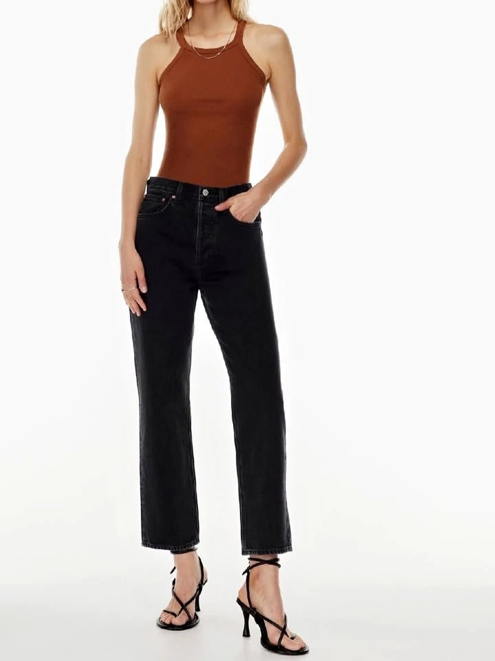 The Joni High Rise Loose Straight Leg Blue Jeans Size 26 x 32L