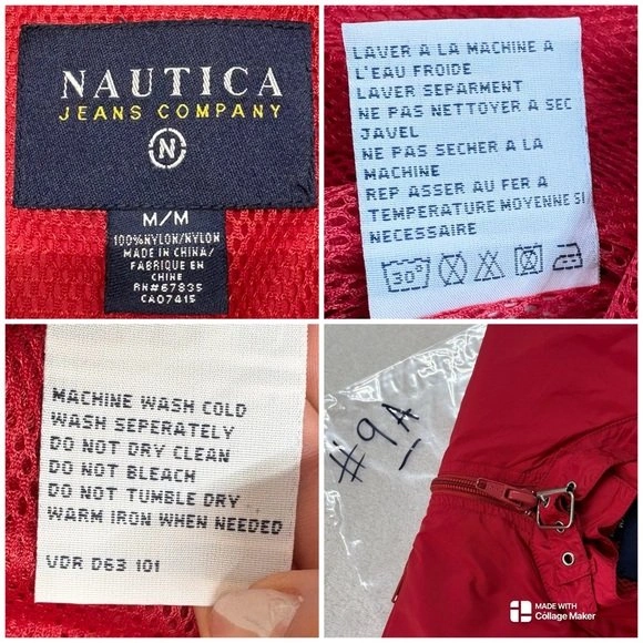 Nautica Jeans Company Red Windbreaker Jacket Size M - photo 3