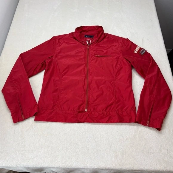 Nautica Jeans Company Red Windbreaker Jacket Size M - photo 4