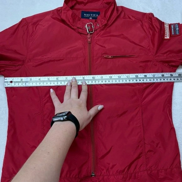 Nautica Jeans Company Red Windbreaker Jacket Size M - photo 5