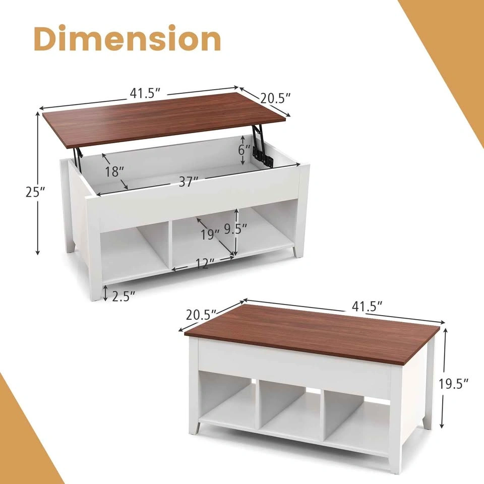 NEW White Lift Top Coffee Table w/ Storage - photo 4