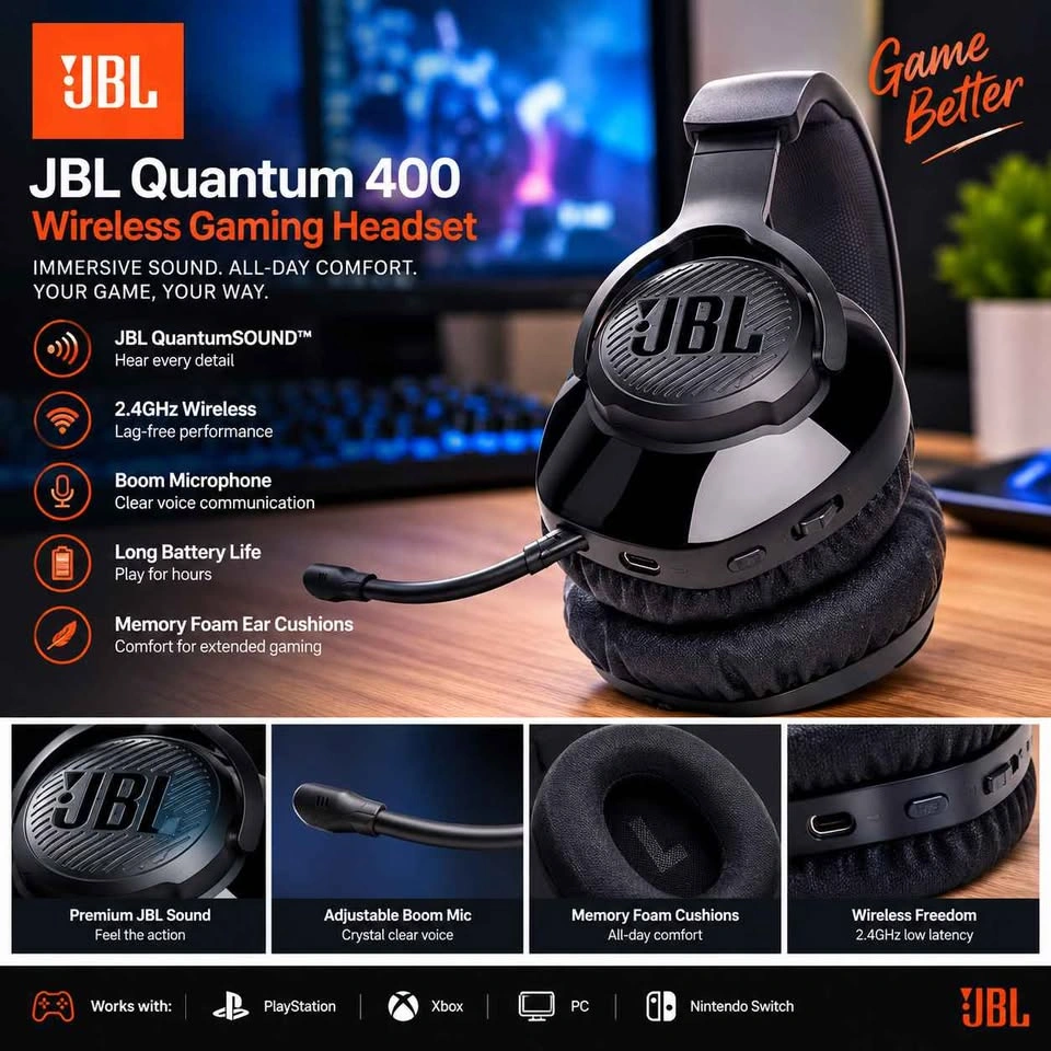 NEW JBL Quantum Wireless Gaming Headset