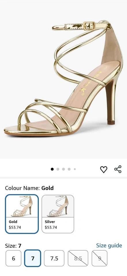 NEW Gold Strappy Stiletto Sandals - photo 2