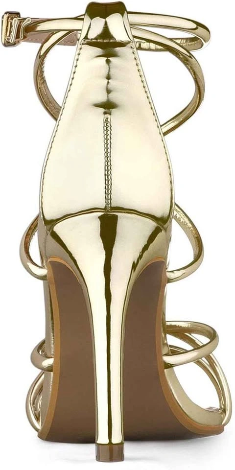 NEW Gold Strappy Stiletto Sandals - photo 5